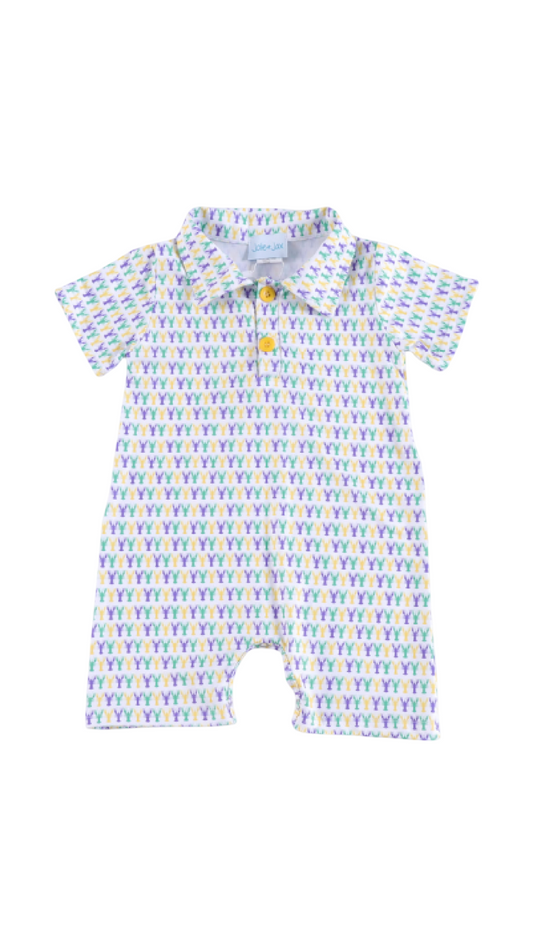 Mardi Gras Crawfish Polo Romper