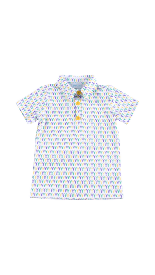 Mardi Gras Crawfish Polo Shirt