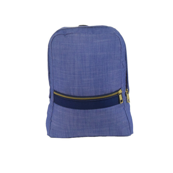 Navy chambray small backpack