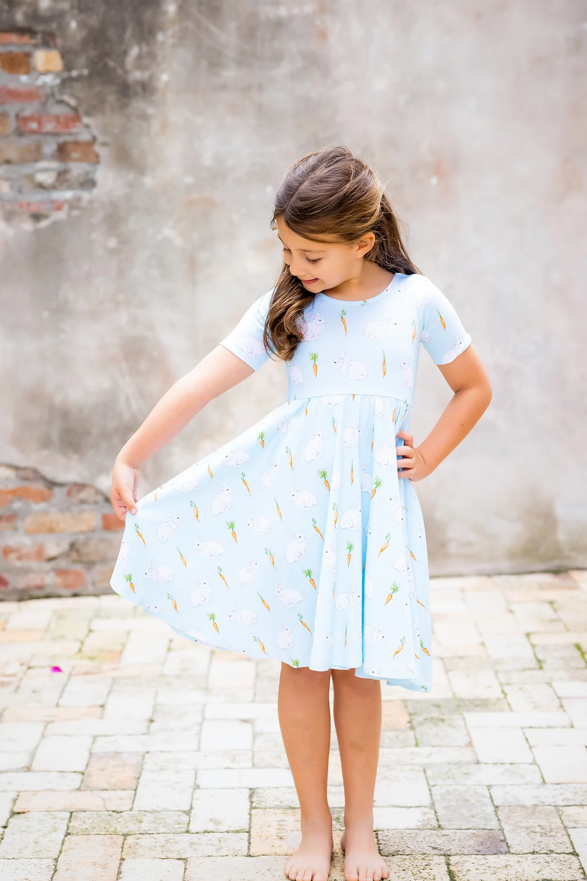 Blue easter bunny twirl dress