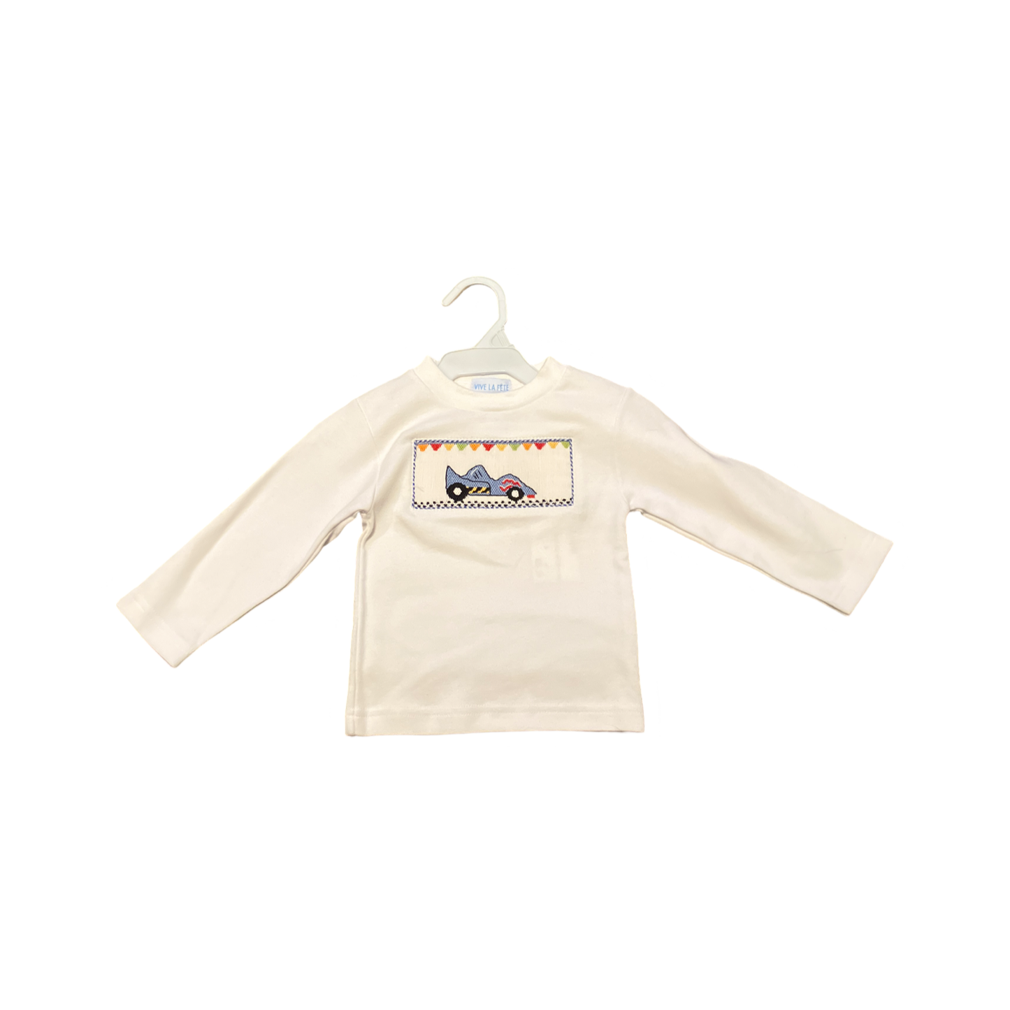 Smocked racecar shirt