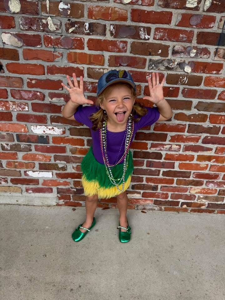 Mardi Gras Fuzzy Bottom Dress