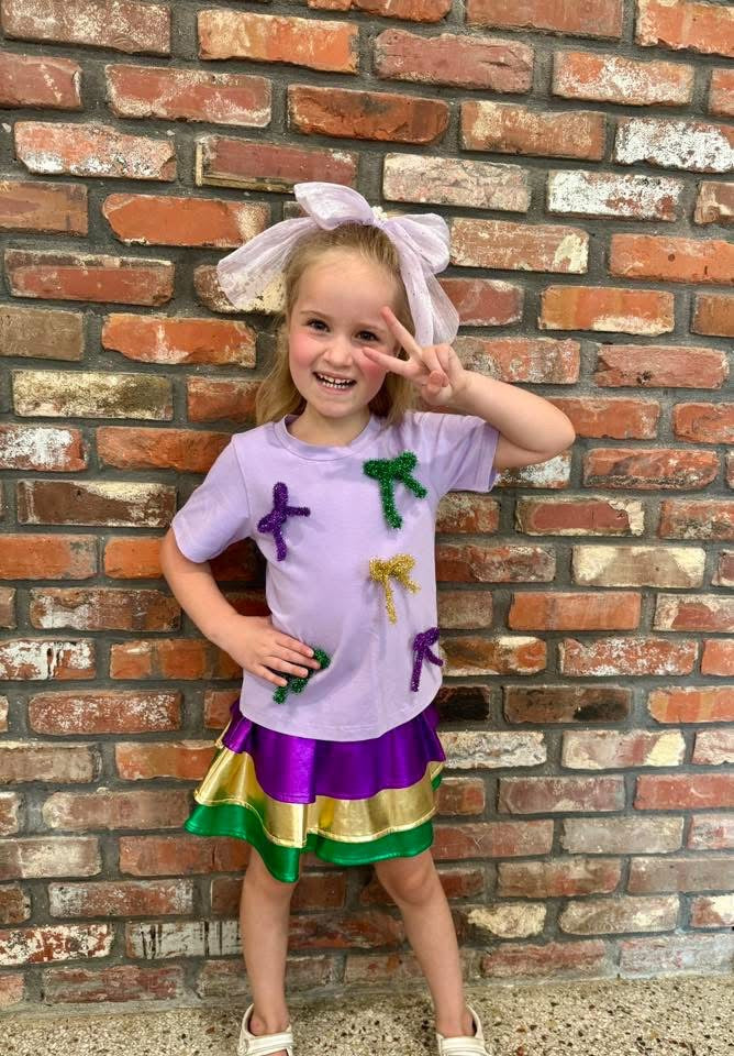 Mardi Gras Metallic Layered Skort