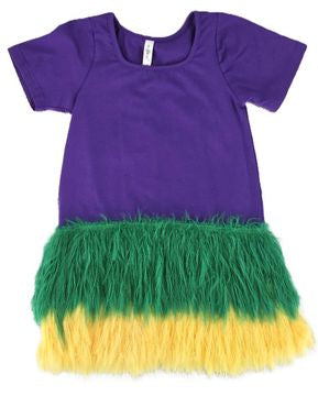 Mardi Gras Fuzzy Bottom Dress