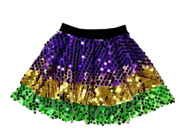 Mardi Gras Sequin Layered Skort
