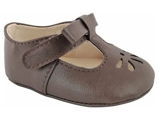 Brynna brown t-strap infant shoe
