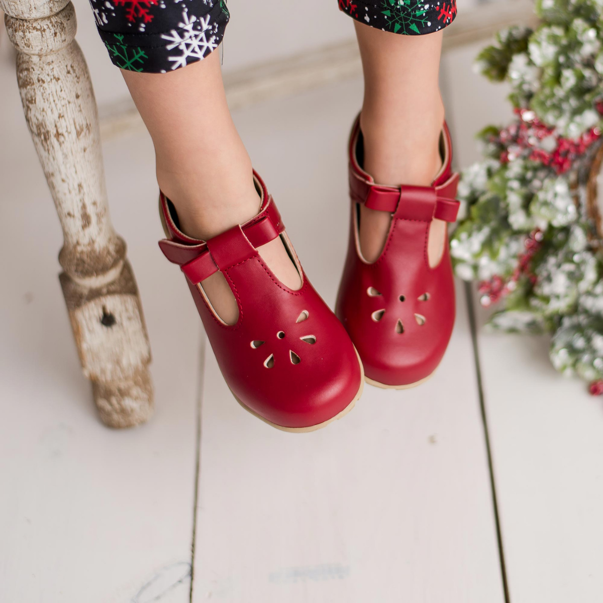 Brynna red t-strap shoe