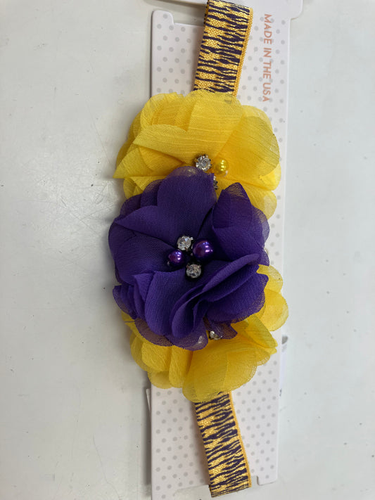 Lsu tiger band 3 flower headband