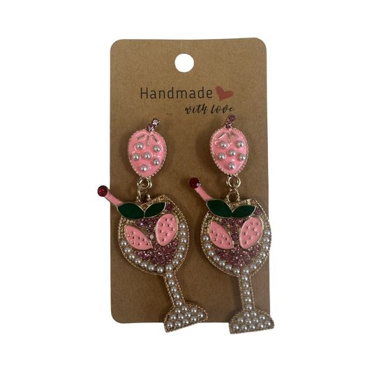 Pink mimosa earrings