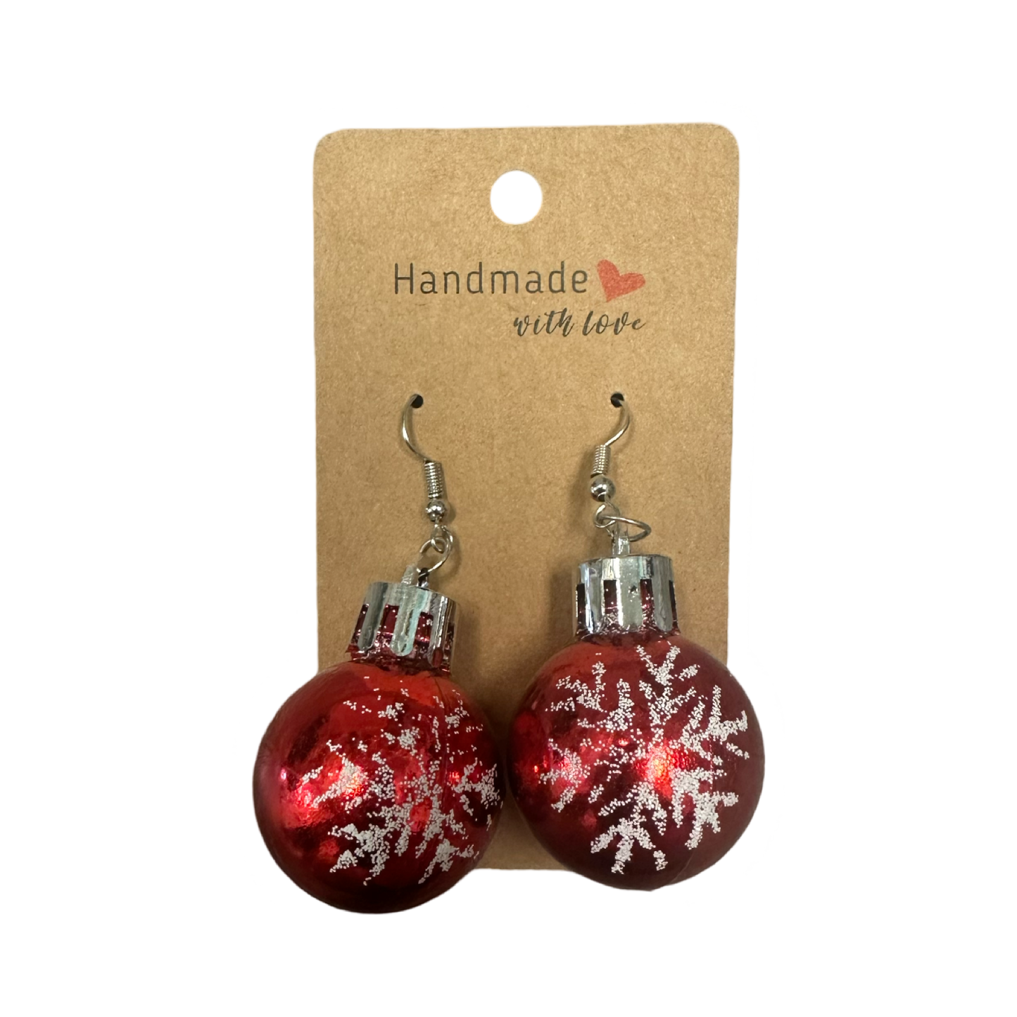 Red ornament earrings