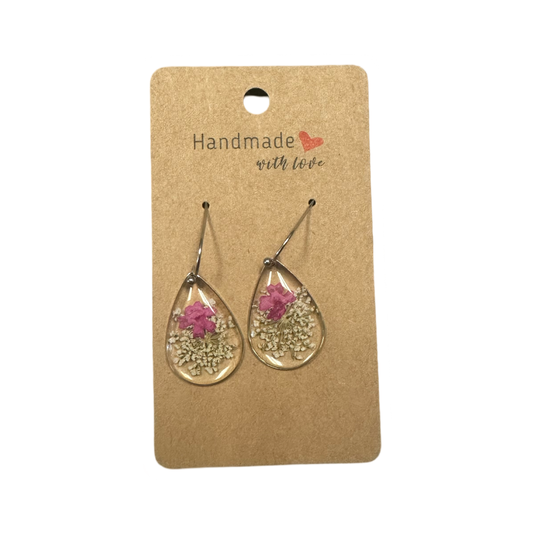 Floral resin dangle earrings