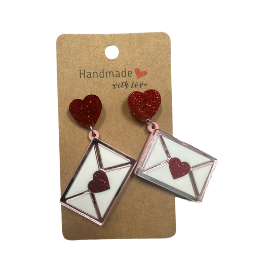 Love letter dangle earrings