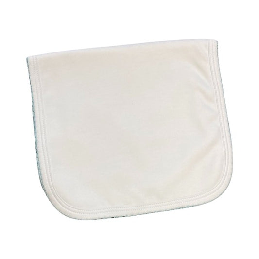 white & blue burp cloth