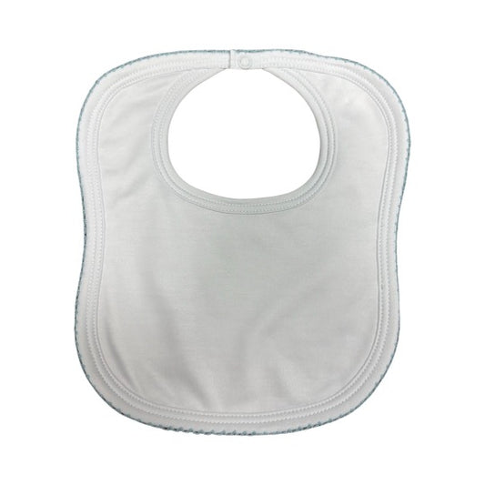 white bib w/ blue trim