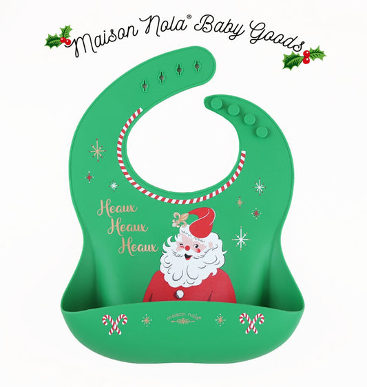 Santa Wink Silicon Bib