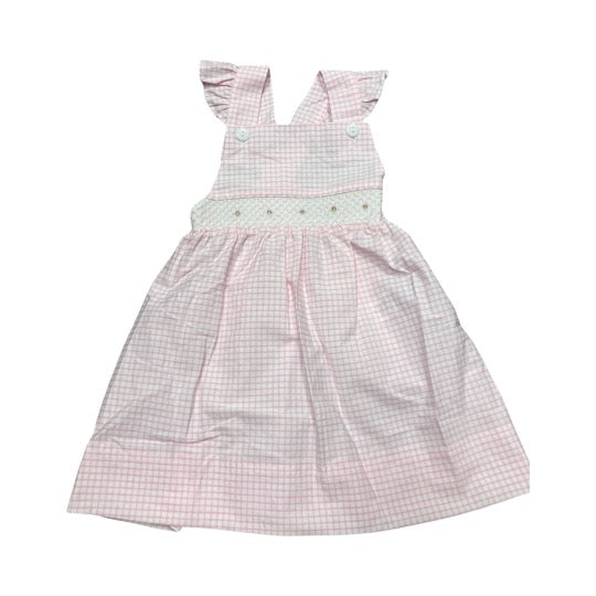 pink smock rose bud dress