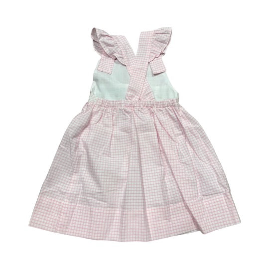 pink smock rose bud dress