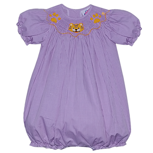 Purple and Gold Smocked Bubble