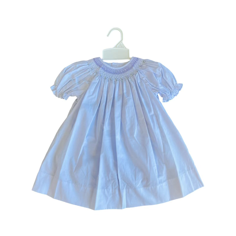 Lavender smocked bishop dress