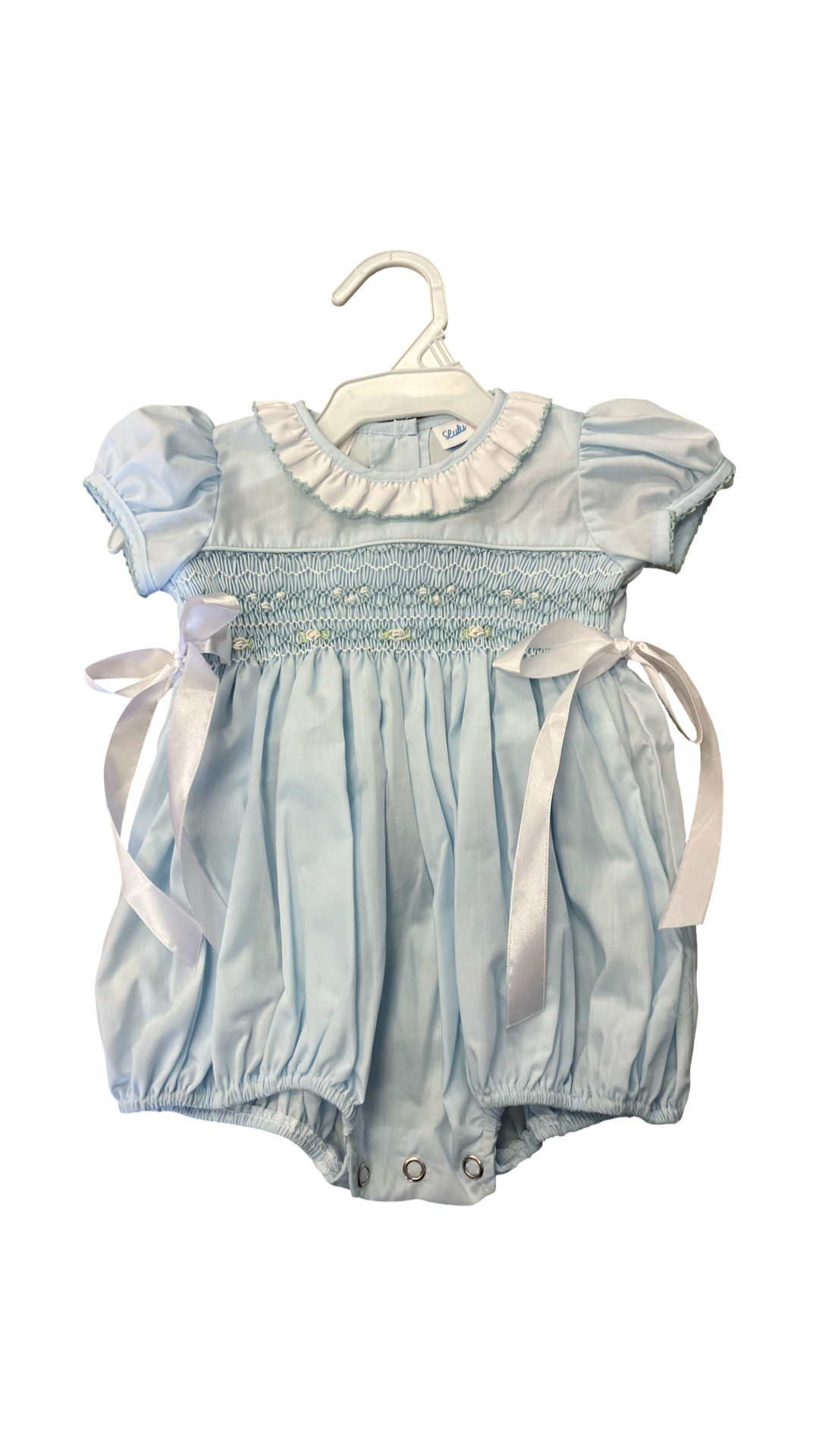Rosie Blue Smocked Bubble