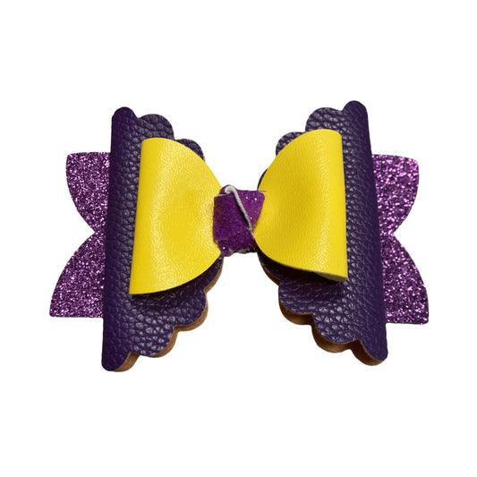 LSU purple and gold glitter bow