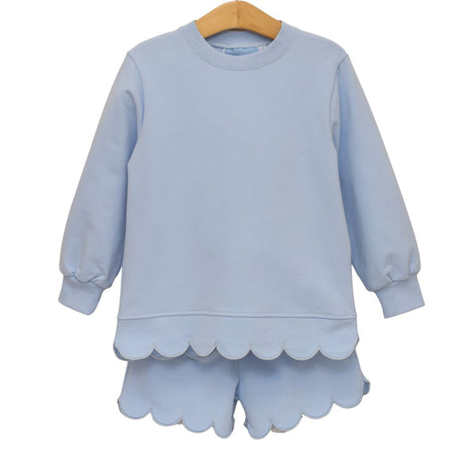 Sophia Scalloped Set-Blue