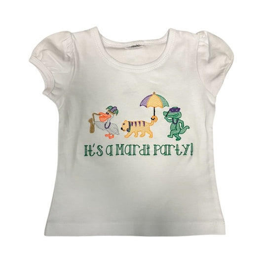 It’s a Mardi Party girl’s short sleeve