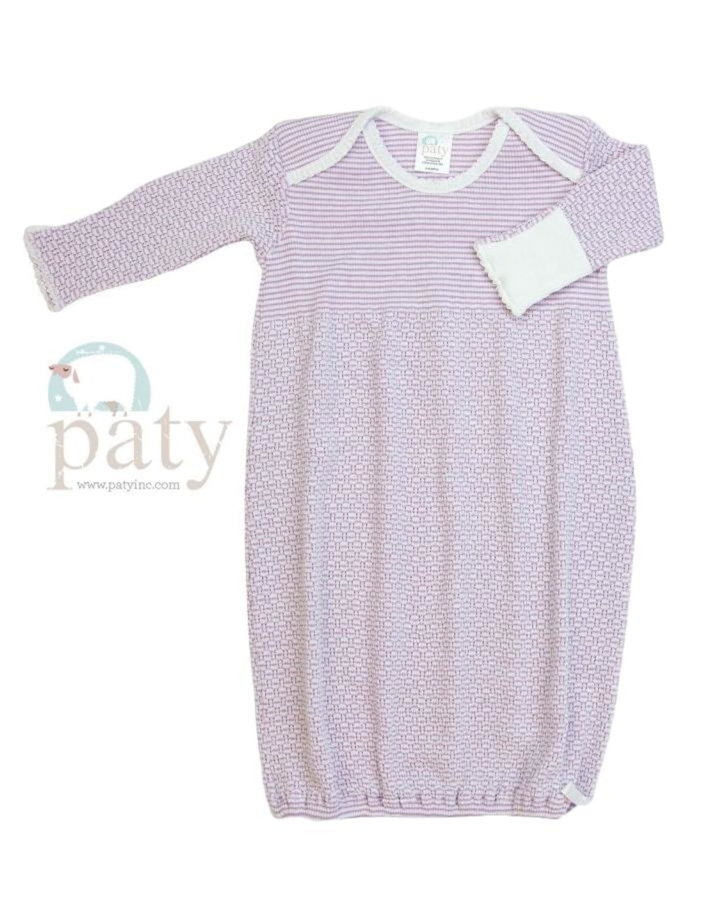 Paty Knit Overlap Shoulder Gown 215: Lavender