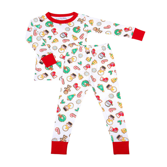 Holly Jolly Cookies Red Long Pajamas