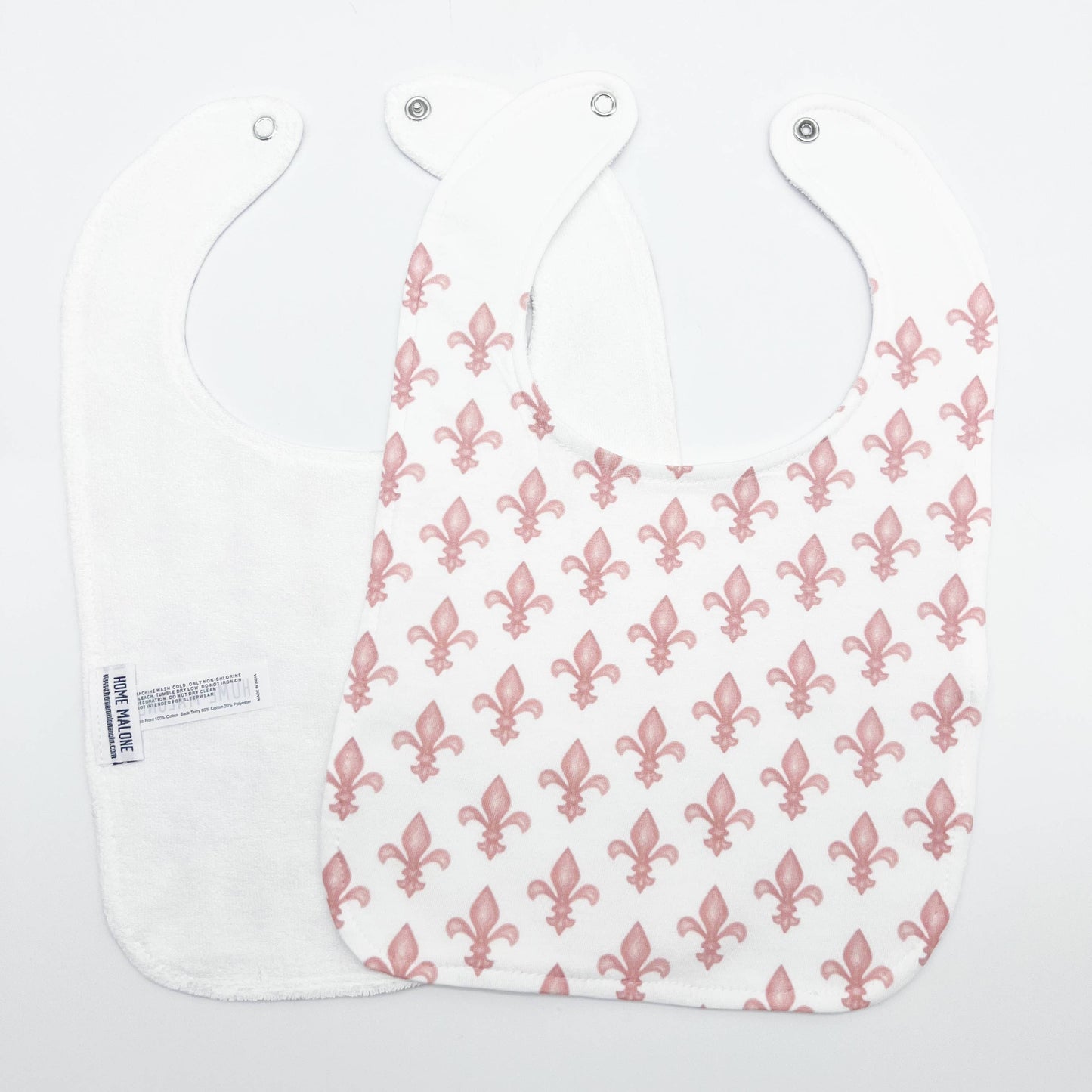 Pink Fleur De Lis Baby Bib