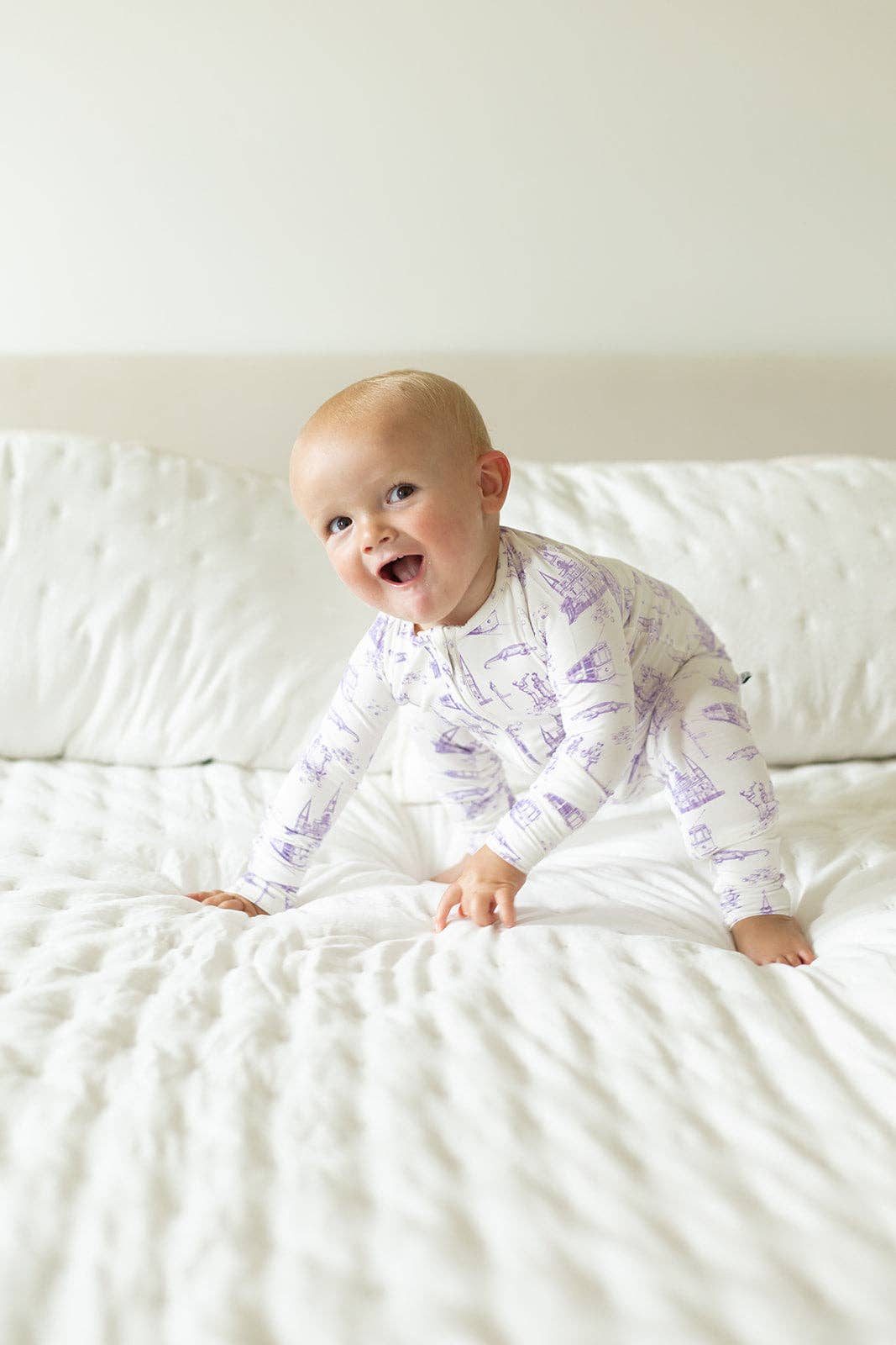 Lavender Nola  Toile Double Zipper Bamboo Sleeper
