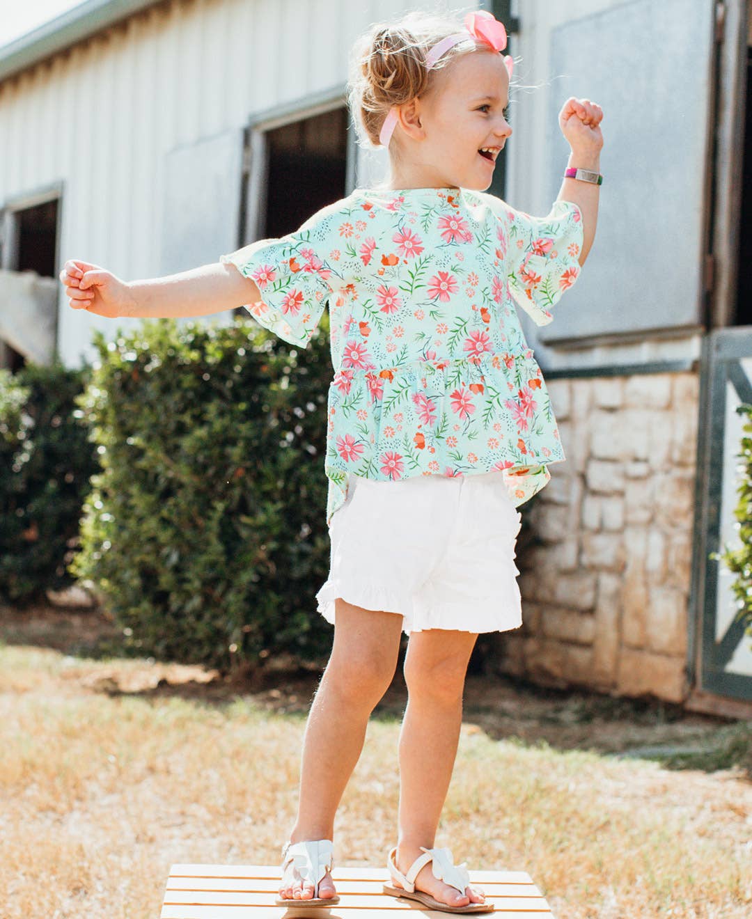 White Ruffle Trim Woven Shorts