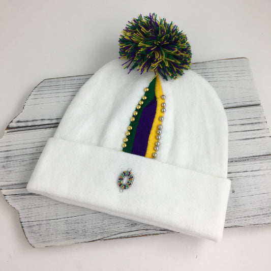 Kids Mardi Gras beanie hat