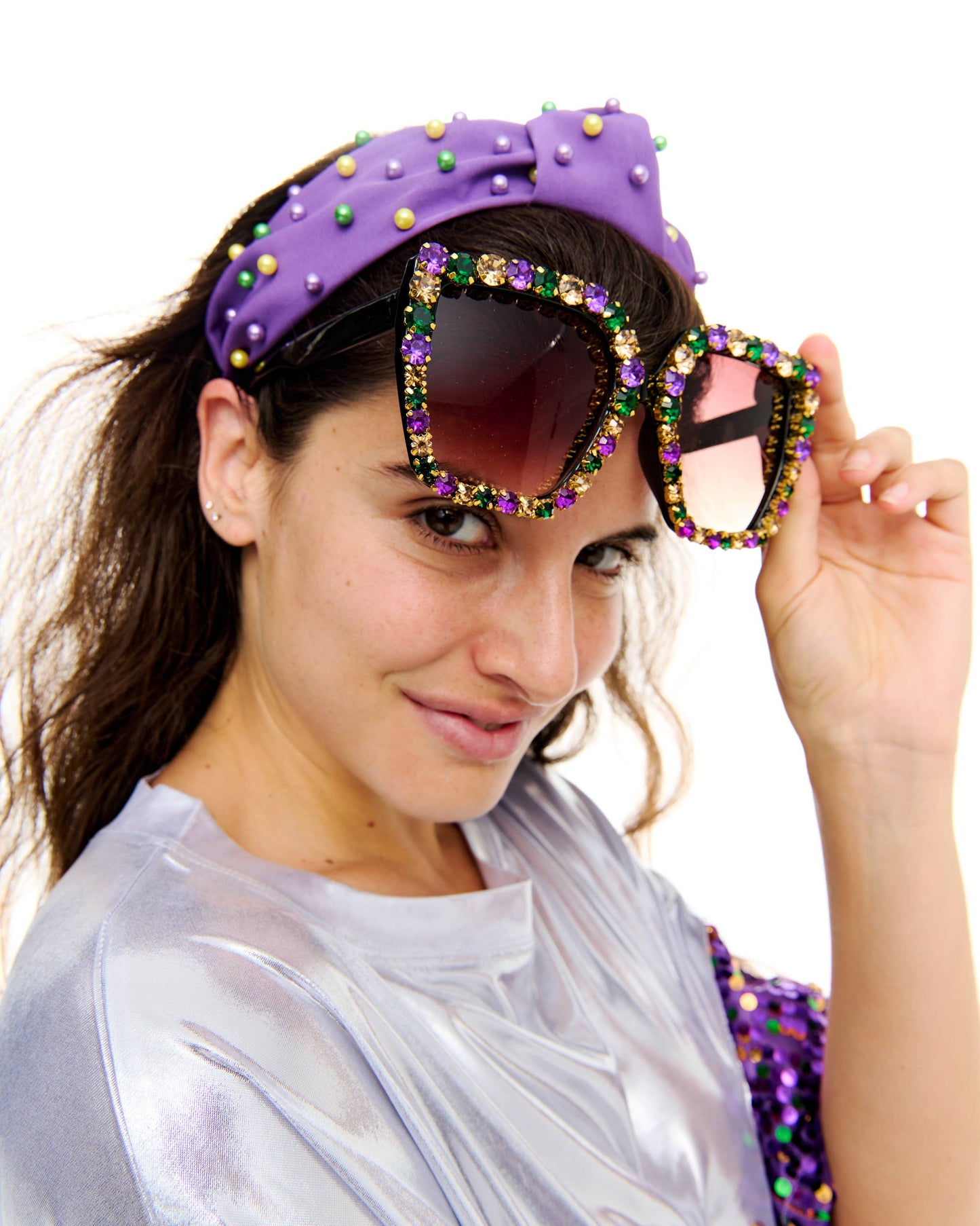 Mardi Gras Stone Sunglasses