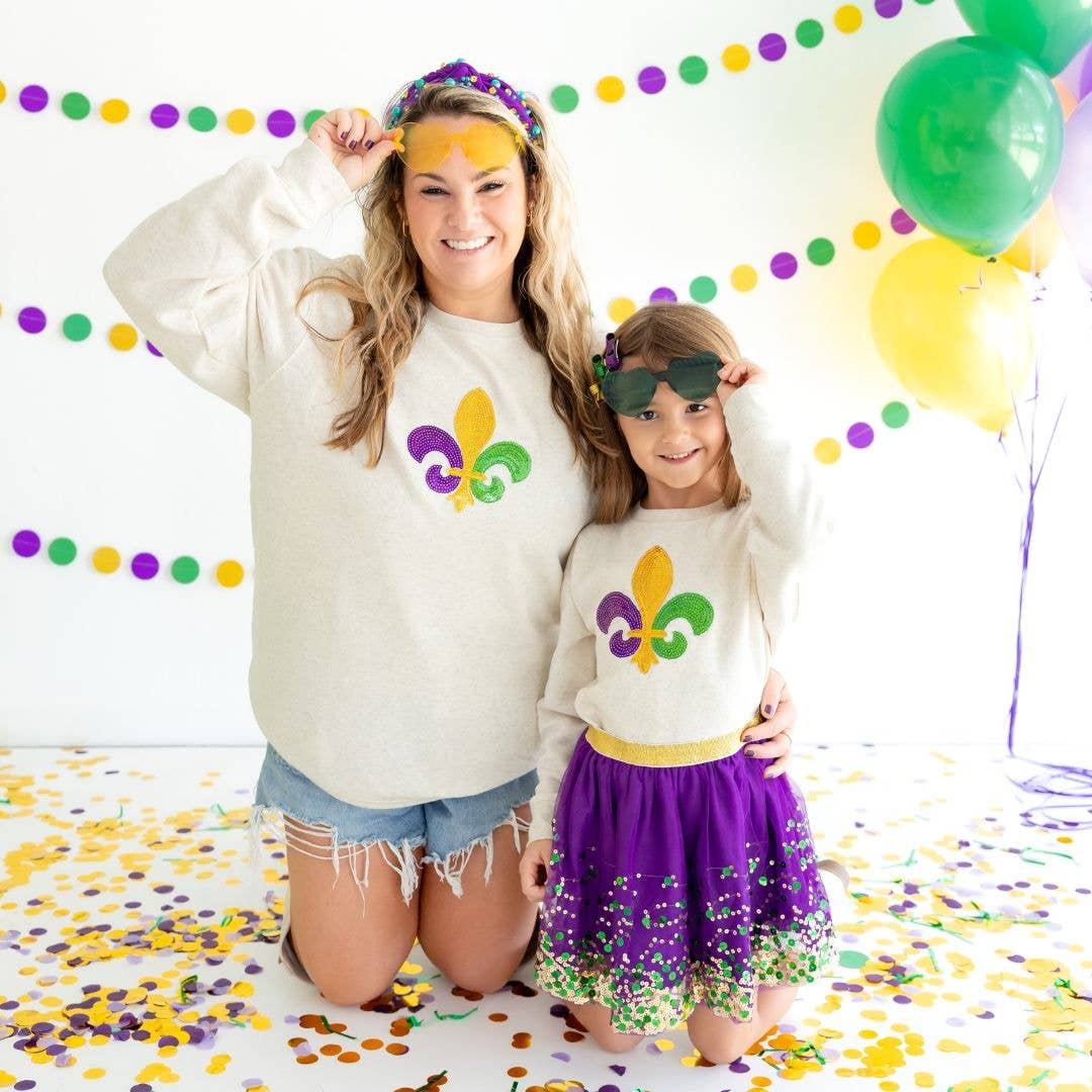 Mardi Gras Fleur De Lis Patch Sweatshirt