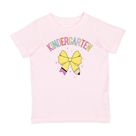 Kindergarten Pencil Bow Short Sleeve T-Shirt