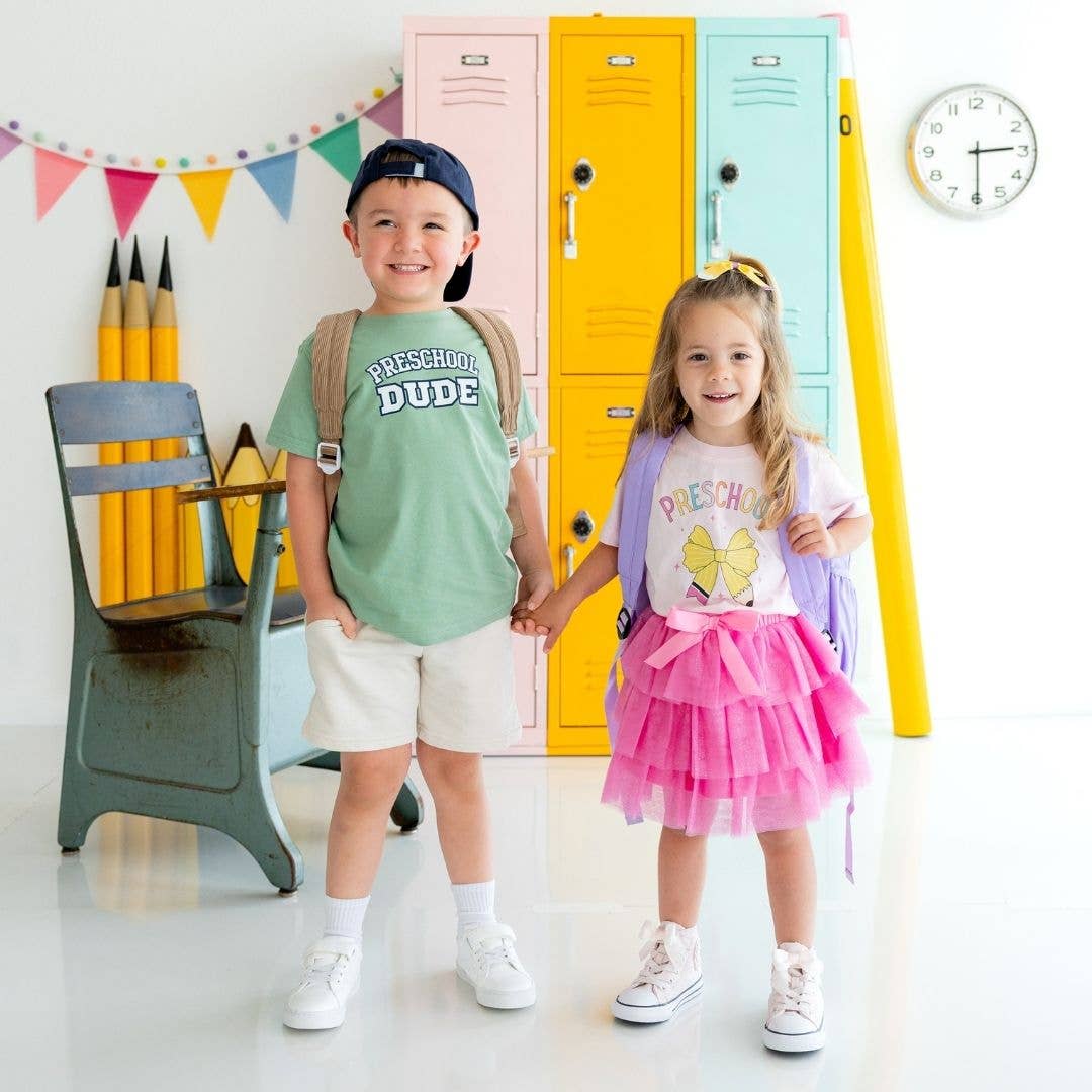 Preschool Pencil Bow Short Sleeve T-Shirt