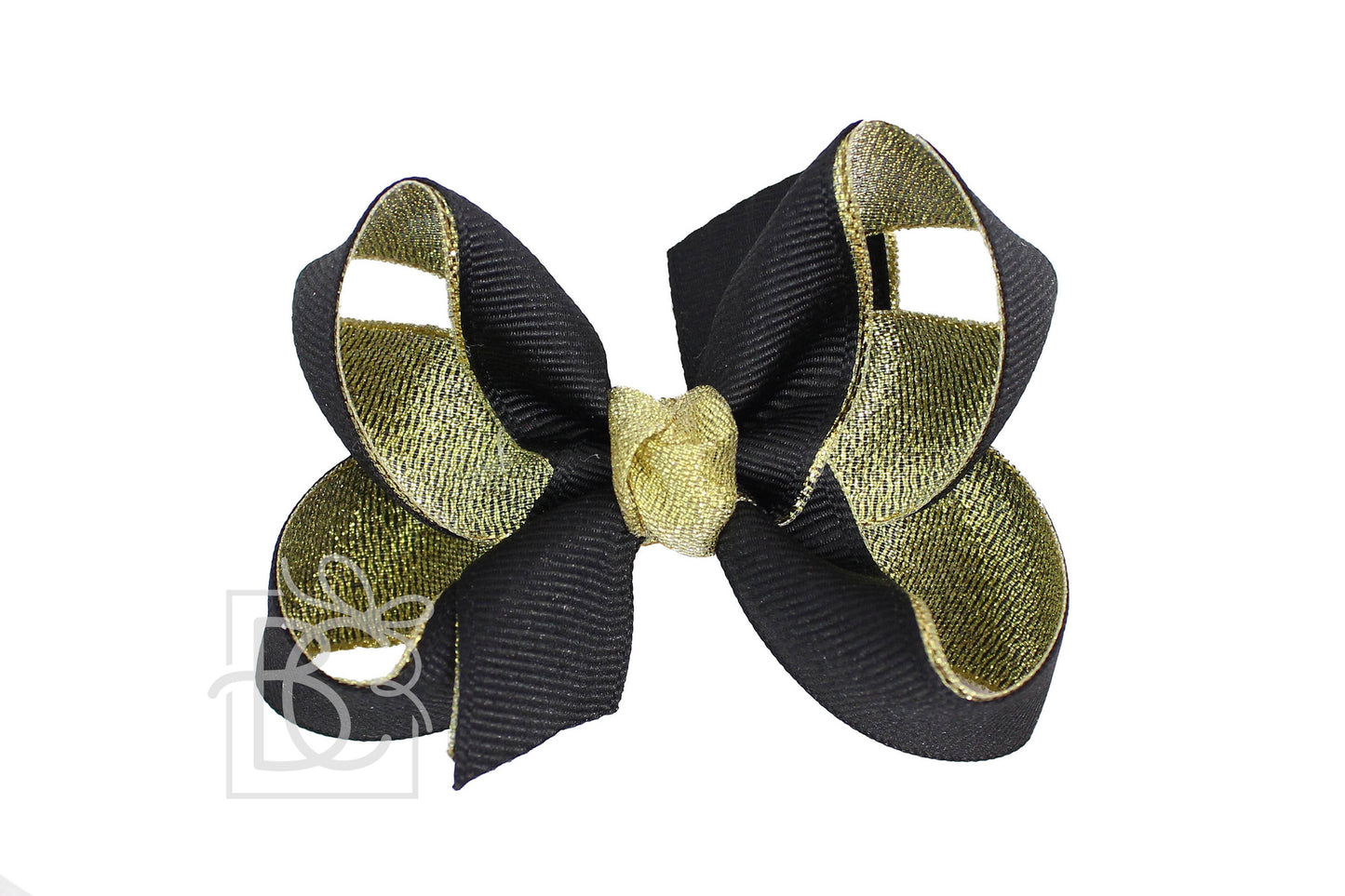 Black and Gold Layered Grosgrain Bow