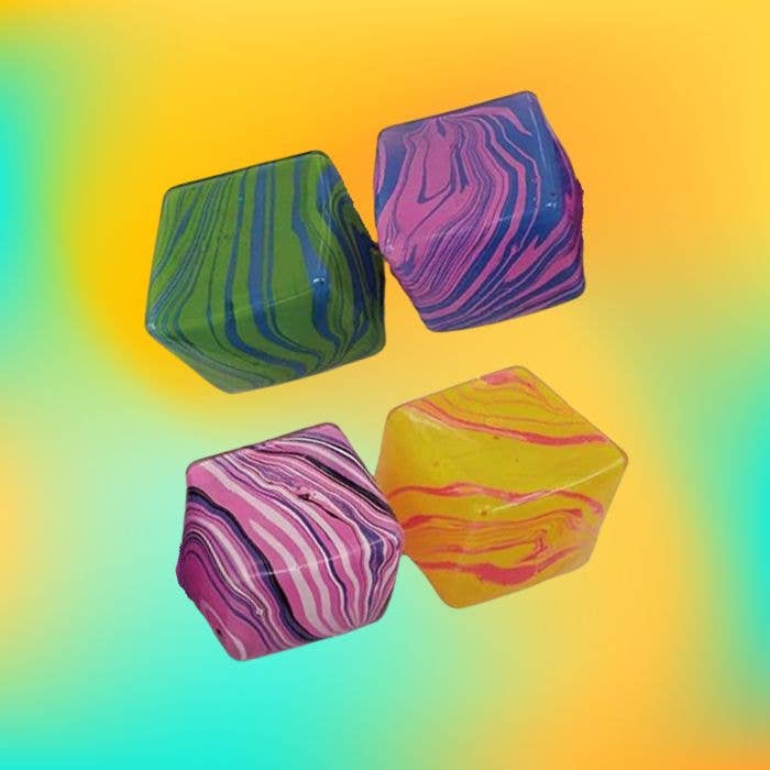 Squishy Slow Rise Marble Swirl Cube Sensory Squeeze Toy