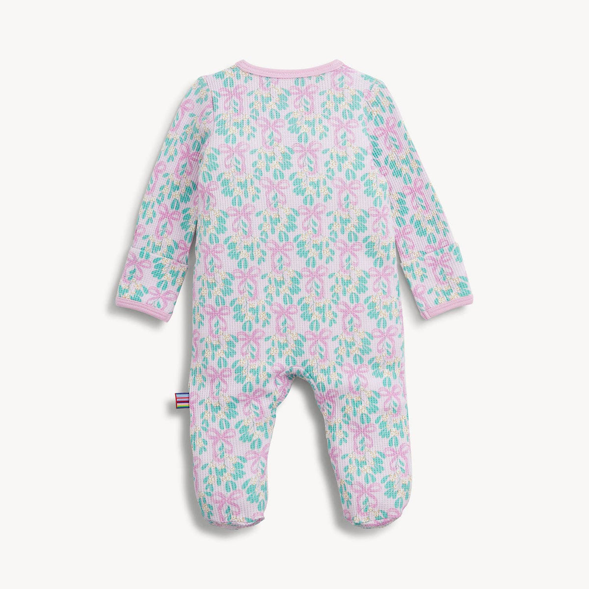 MISTLE BOW WAFFLE FOOTIE
