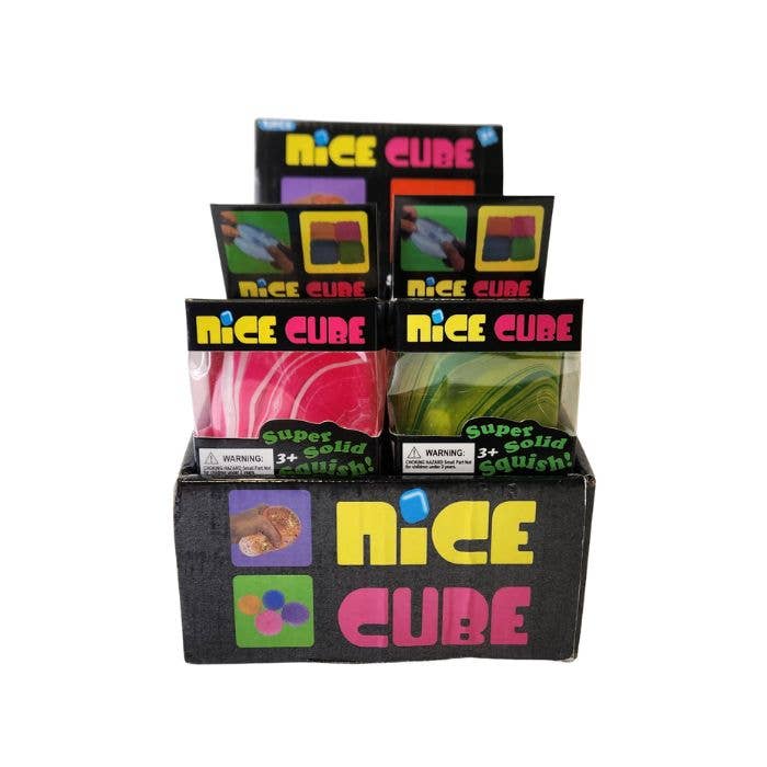 Squishy Slow Rise Marble Swirl Cube Sensory Squeeze Toy