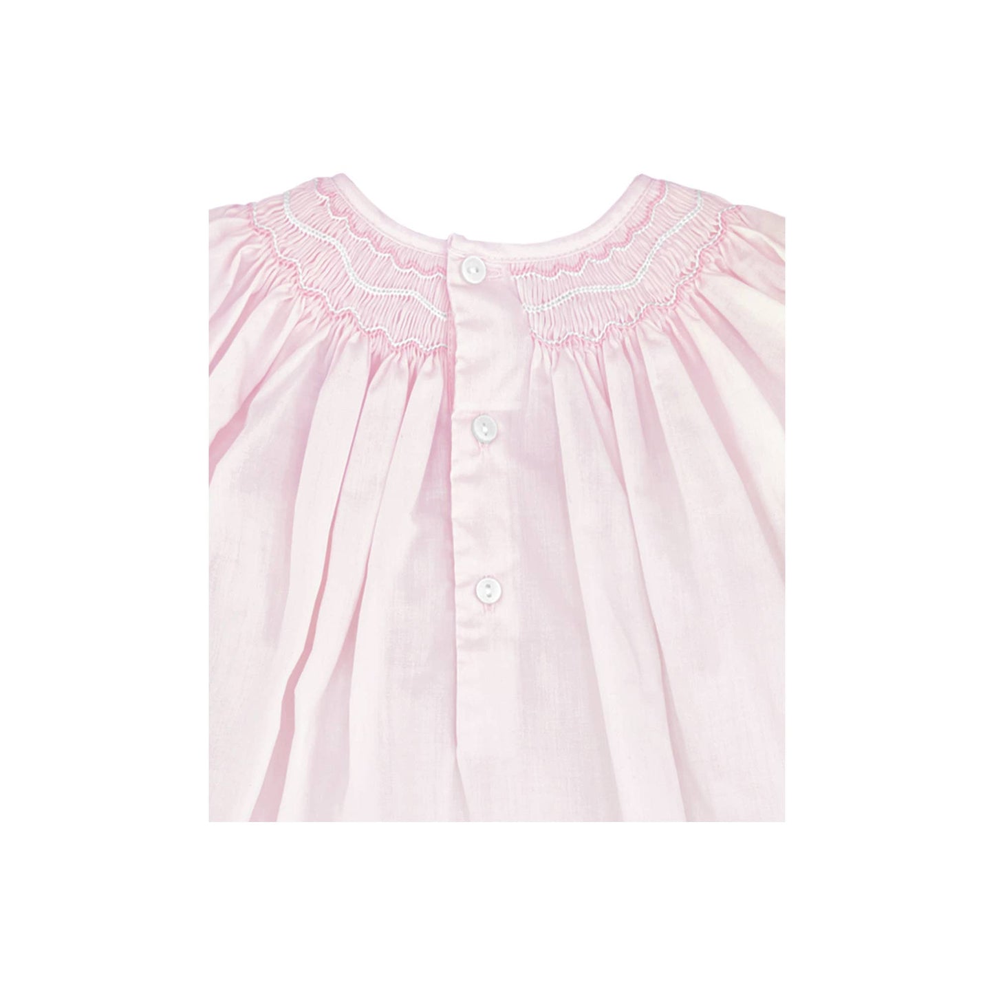 Pink Smocked Day gown with Voile Insert