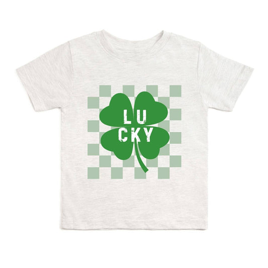 Lucky Shamrock Checkered St. Patrick's Day Short Sleeve T-Shirt