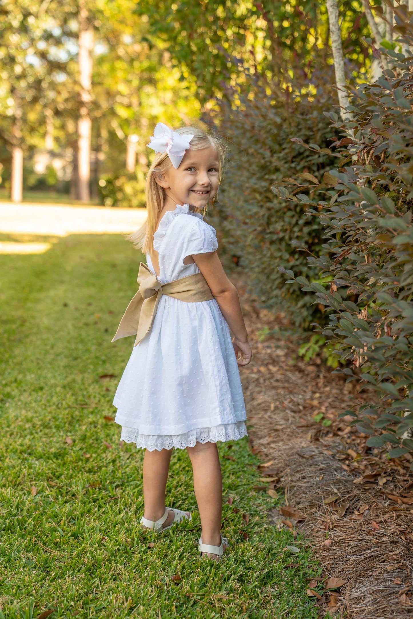 Francesca White Swiss Dot Dress