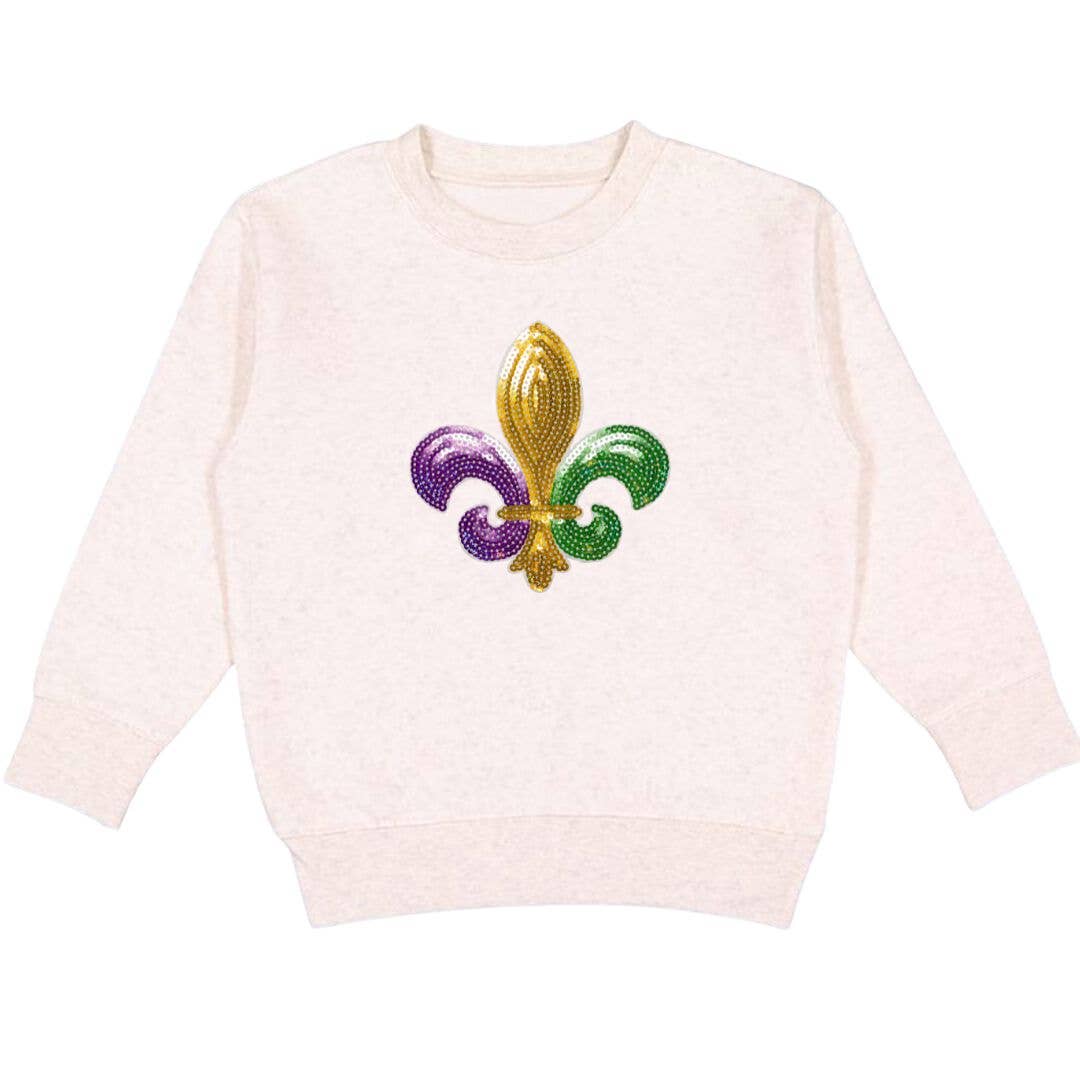 Mardi Gras Fleur De Lis Patch Sweatshirt