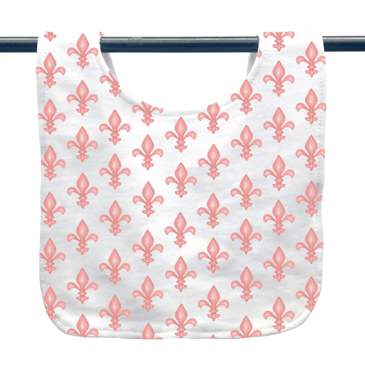 Pink Fleur De Lis Baby Bib