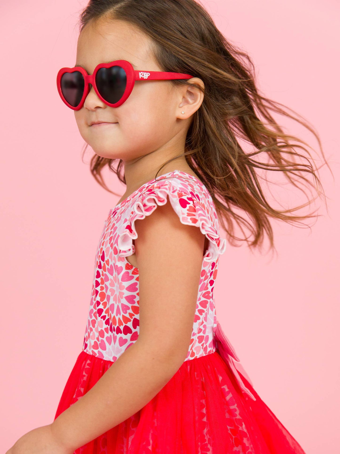 Girls Red Heart Shaped Sunglasses