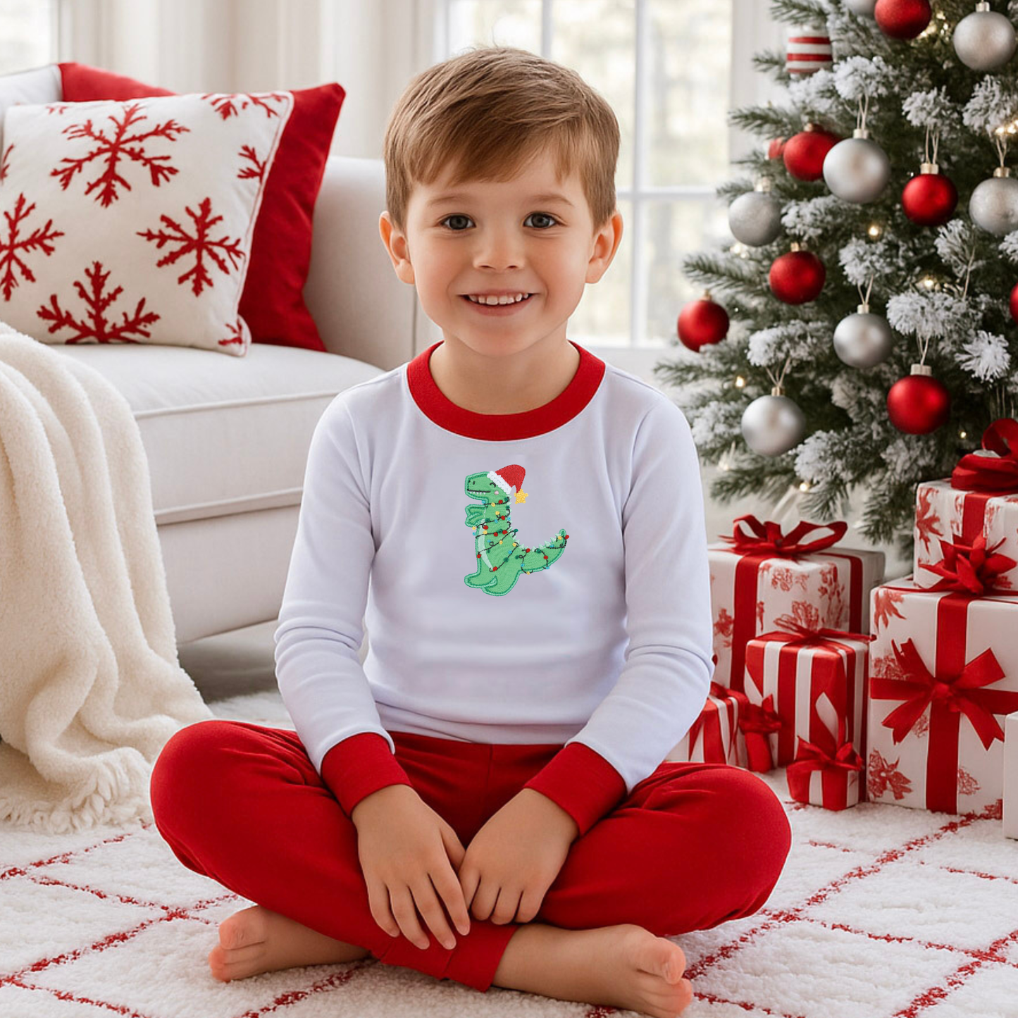 Merry Rexmas Combo Long Pajamas