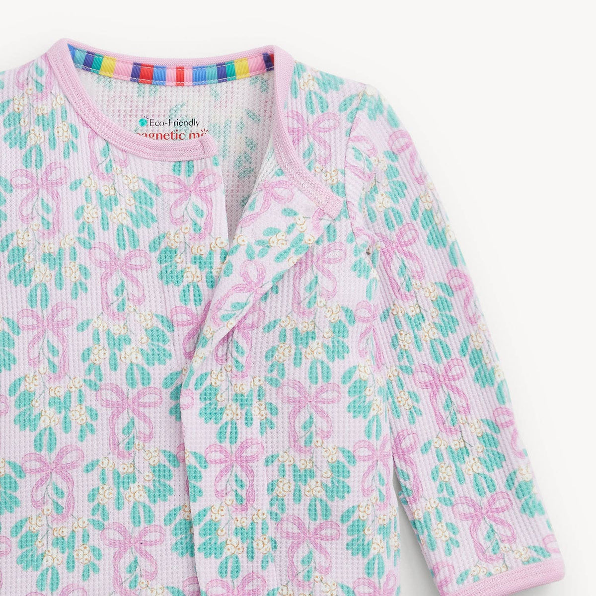 MISTLE BOW WAFFLE FOOTIE