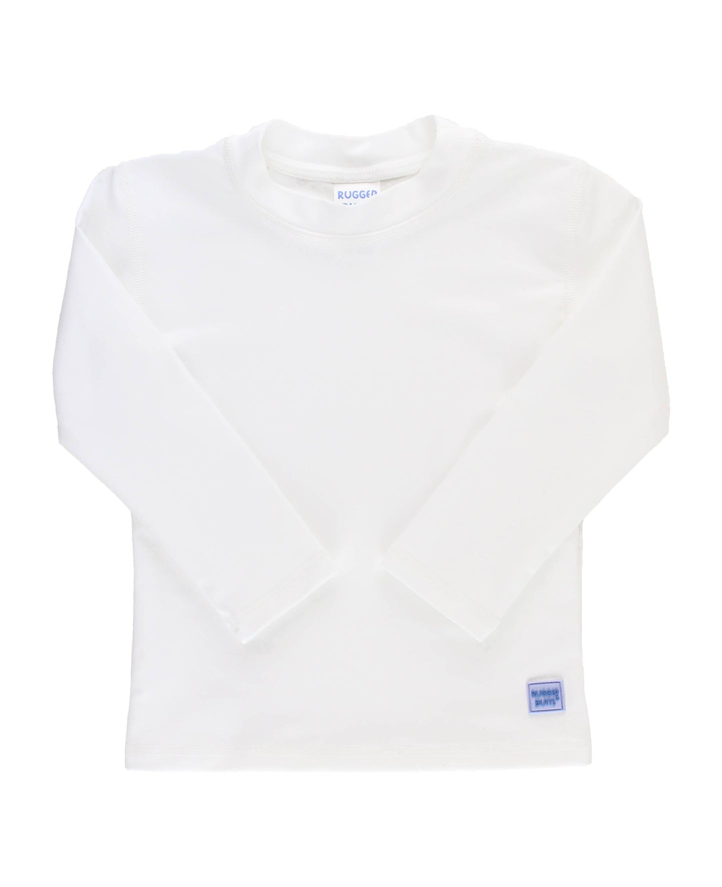 Boys White Long Sleeve Rash Guard